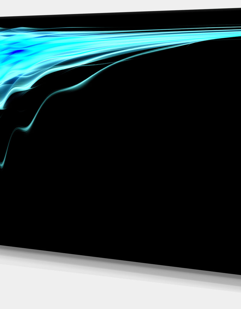 Designq Blue Flames Digital Artwork - Extra Large Abstract Canvas Art Print