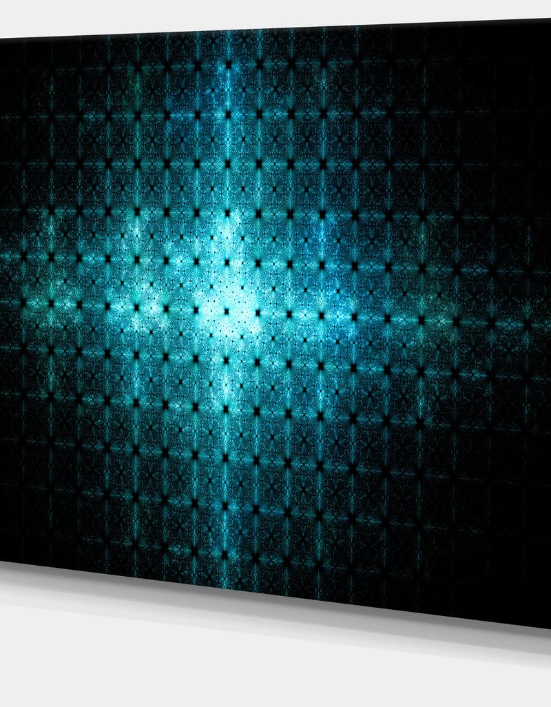 Designq Blue Flash Of Light On Radar'Extra Large Abstract Canvas Art Print
