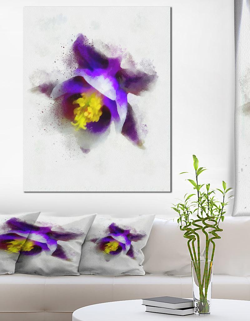 designq Blue Flower with Yellow Stigma - Floral Canvas Artwork Print