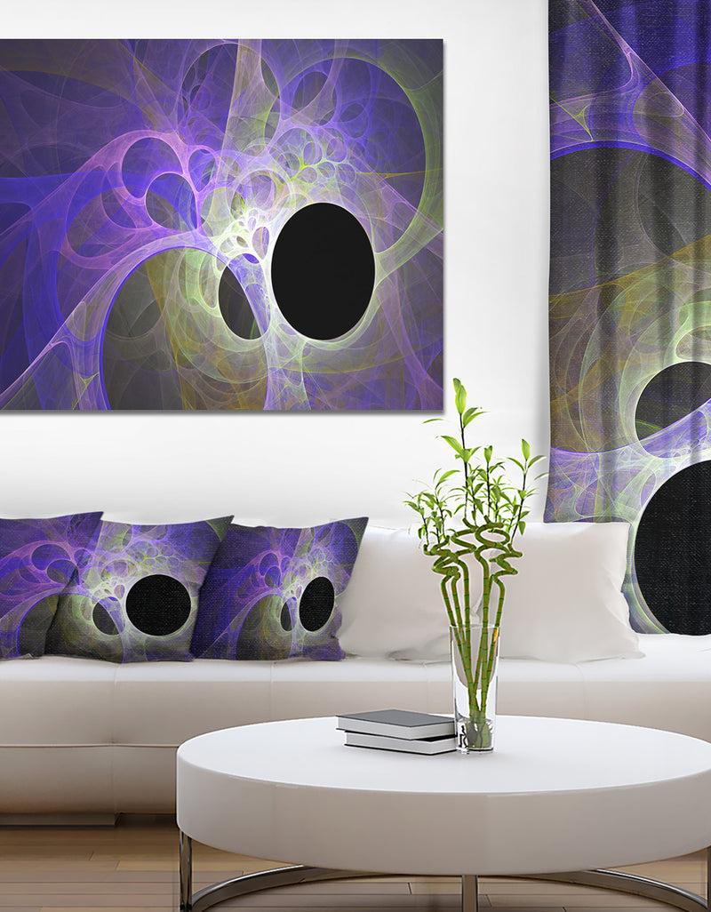 designq Blue Fractal Angel Wings - Abstract Wall Art Canvas