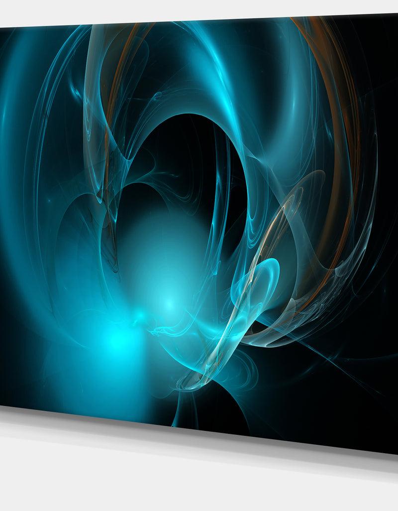 Designq Blue Fractal Galactic Nebula - Extra Large Abstract Canvas Wall Art