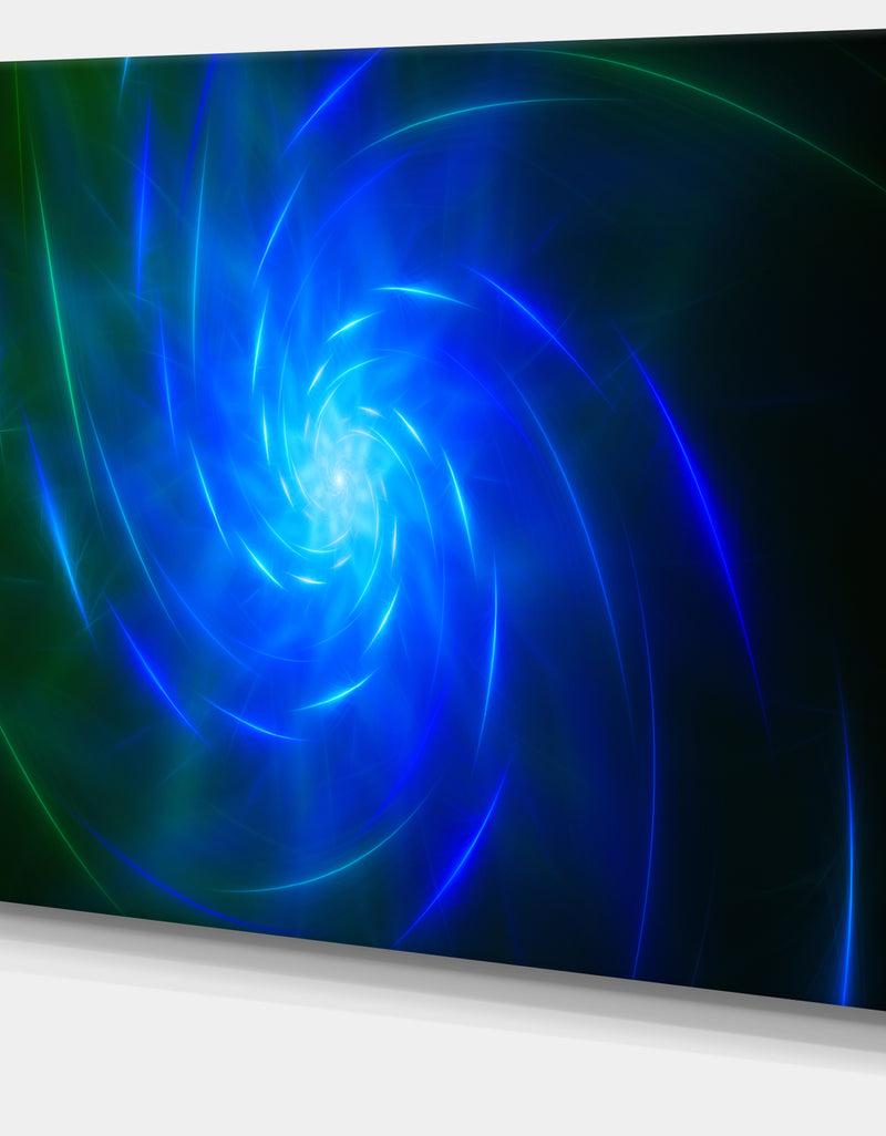 Designq Blue Fractal Whirlpool Design - Abstract Wall Art Canvas