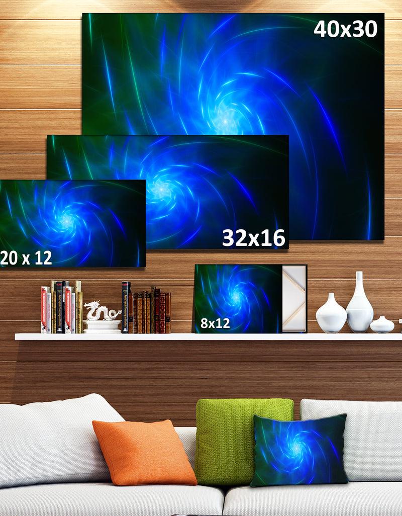 Designq Blue Fractal Whirlpool Design - Abstract Wall Art Canvas