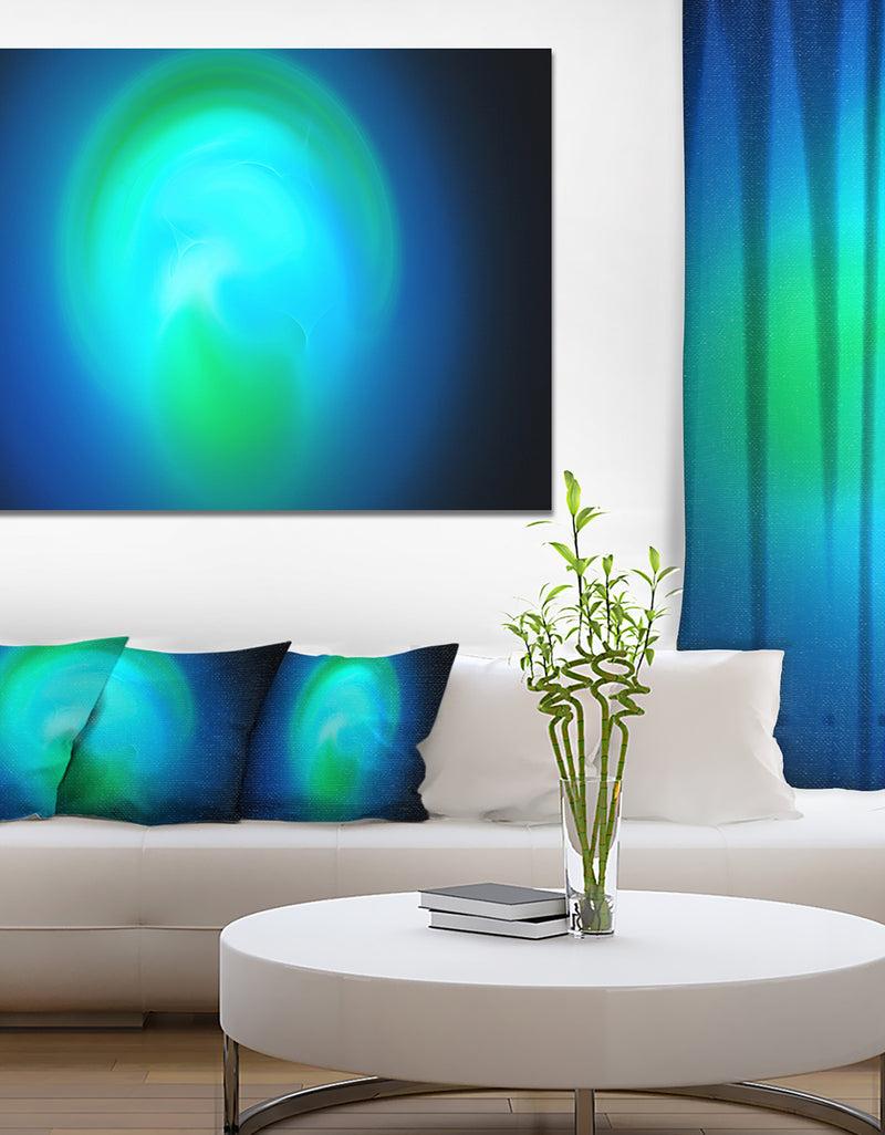 designq Blue Misty Sphere on Black - Extra Large Abstract Canvas Art Print