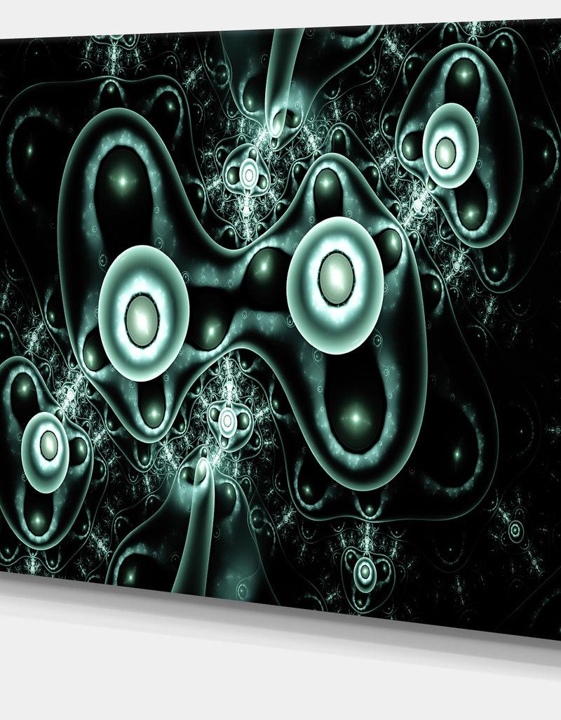 Designq Blue On Black 3D Surreal Design - Abstract Wall Art On Canvas