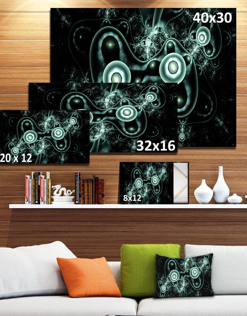 Designq Blue On Black 3D Surreal Design - Abstract Wall Art On Canvas