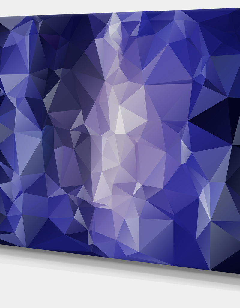 Designq Blue Polygonal Mosaic Pattern - Large Glossy Canvas Art Print