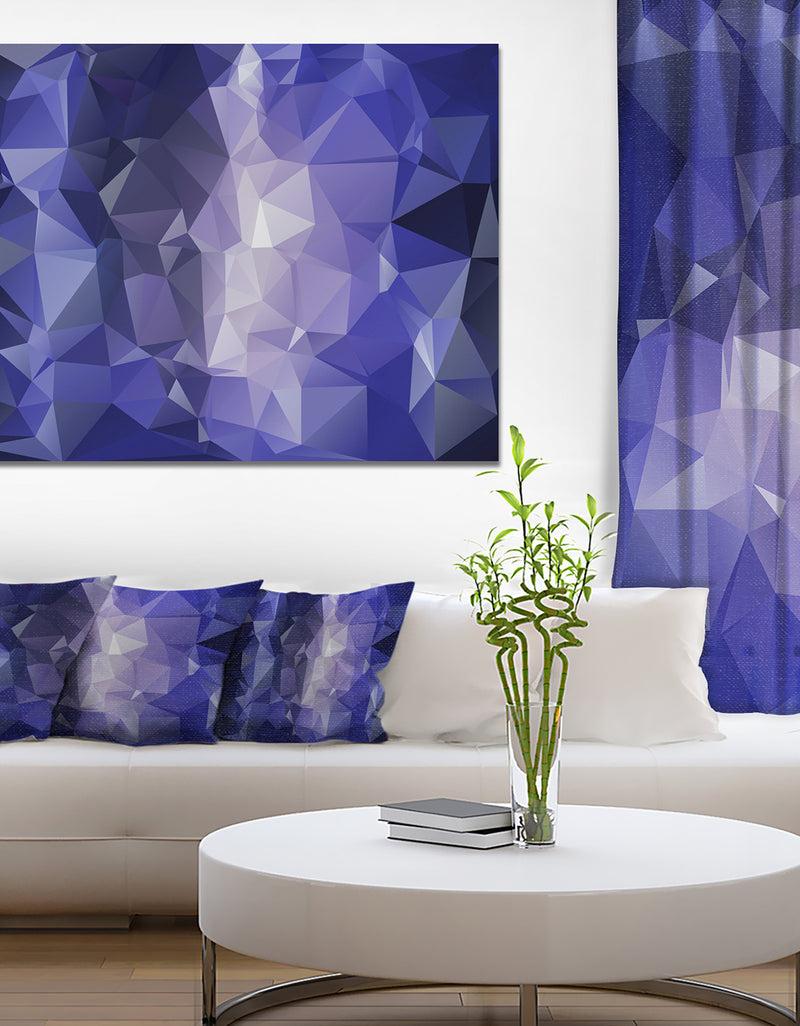 designq Blue Polygonal Mosaic Pattern - Large Glossy Canvas Art Print