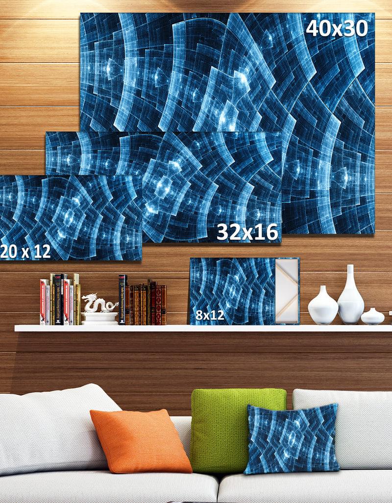 Designq Blue Protective Metal Grids - Abstract Wall Art On Canvas