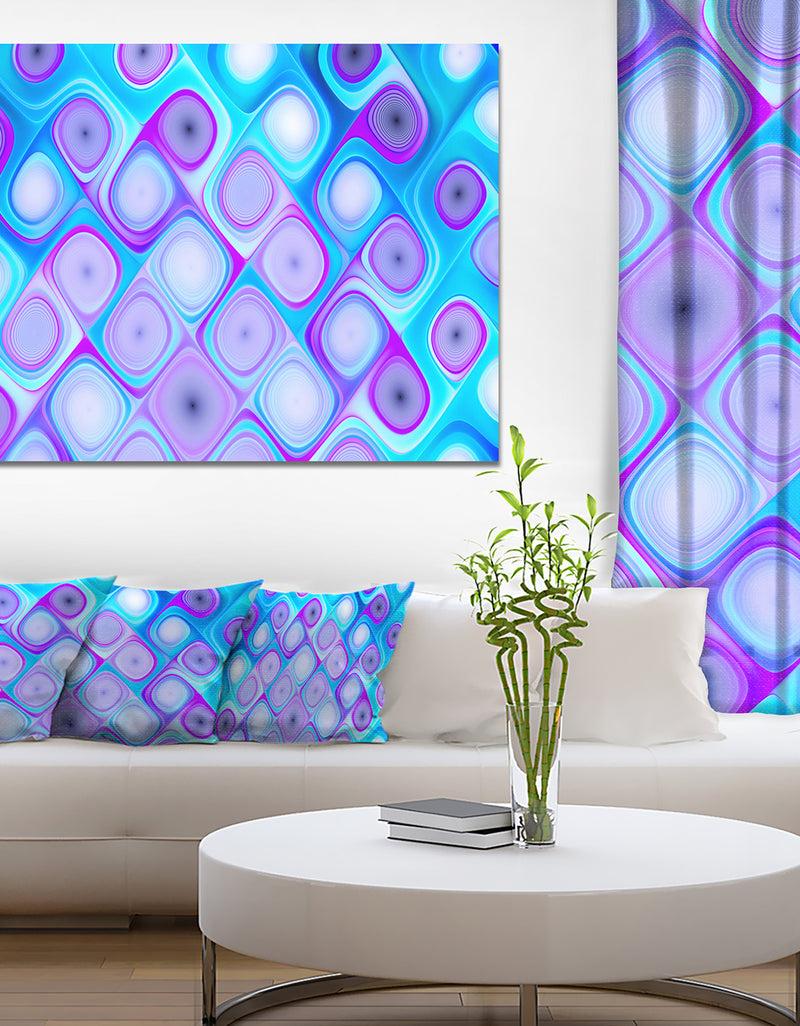 designq Blue Purple Pattern with Swirls - Abstract Wall Art Canvas