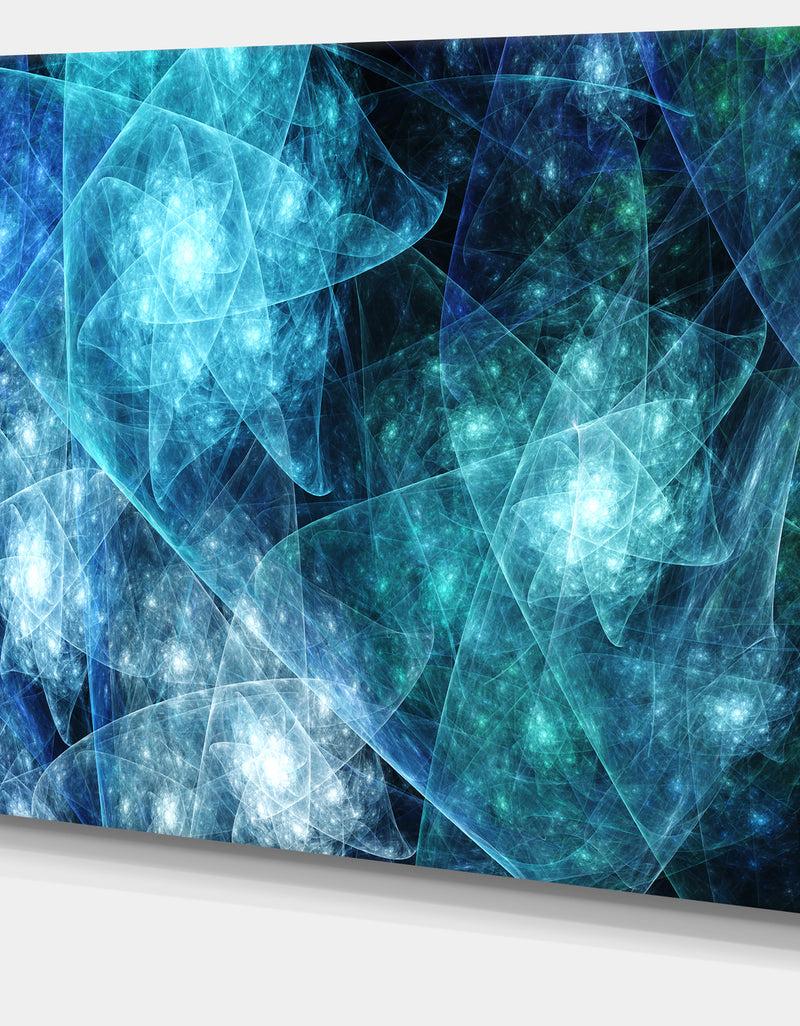 Designq Blue Rotating Polyhedron - Extra Large Canvas Art Print