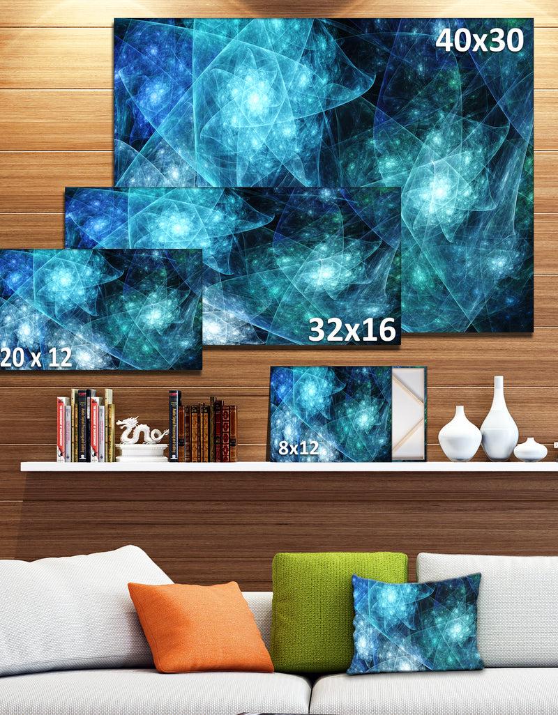 Designq Blue Rotating Polyhedron - Extra Large Canvas Art Print