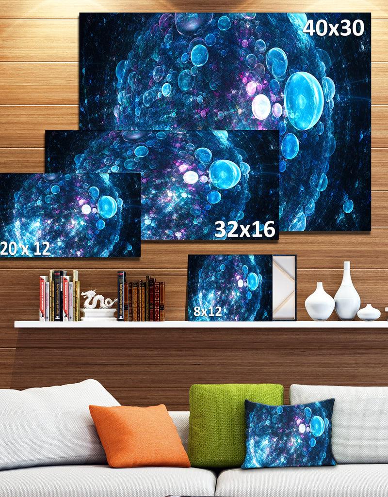 Designq Blue Spherical Planet Bubbles - Extra Large Canvas Art Print