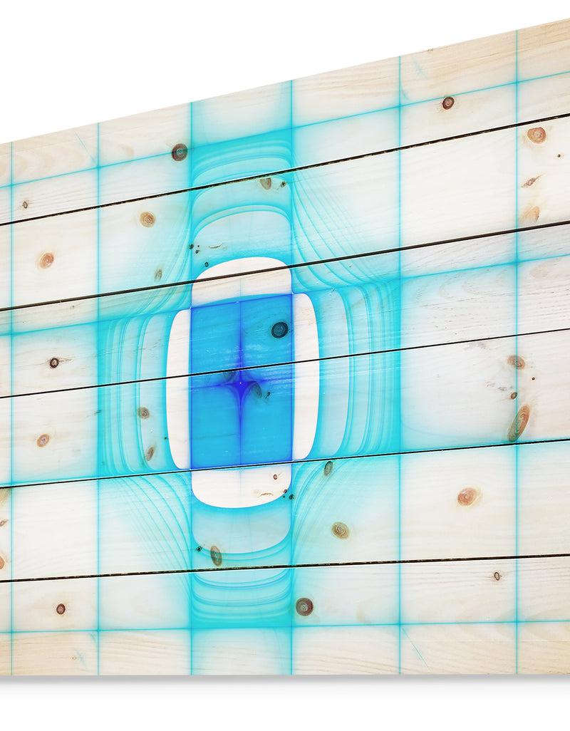 Designq Blue Thermal Infrared Visor - Abstract Print On Natural Pine Wood
