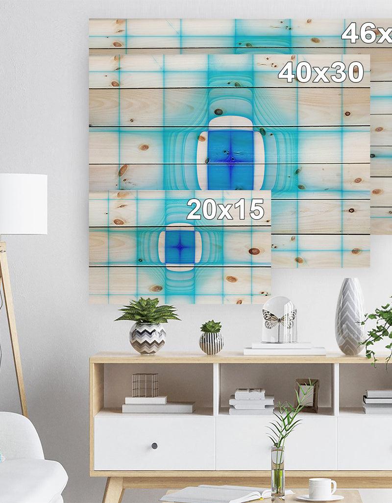 Designq Blue Thermal Infrared Visor - Abstract Print On Natural Pine Wood