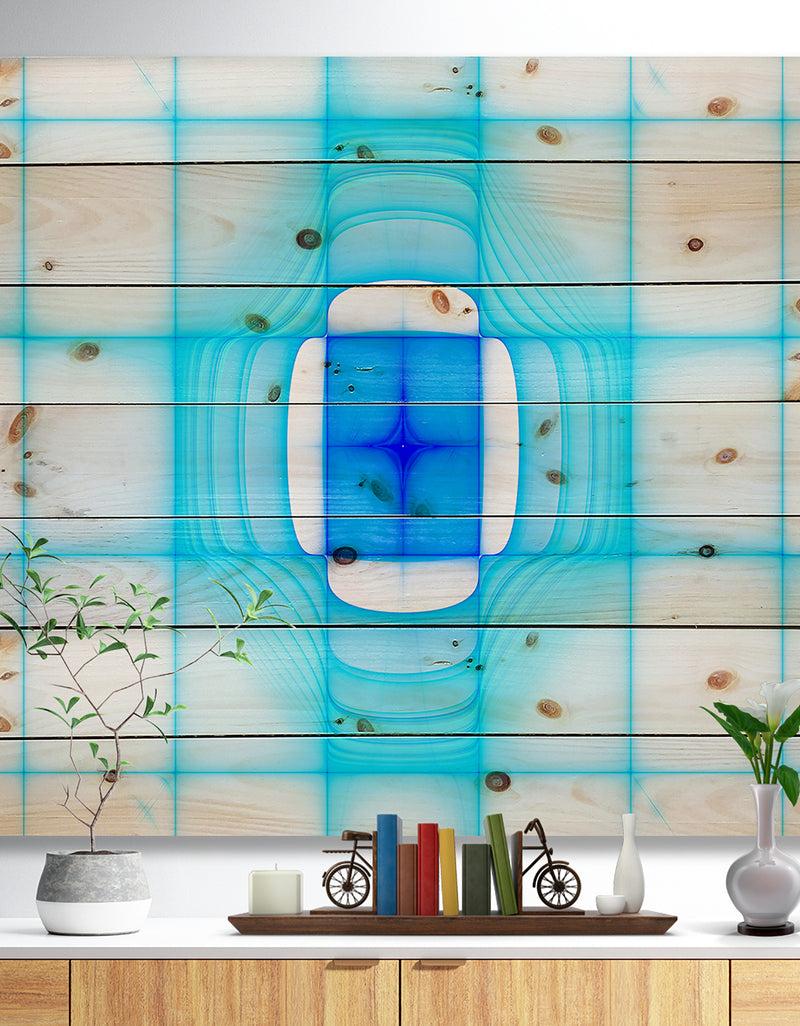 designq Blue Thermal Infrared Visor - Abstract Print on Natural Pine Wood