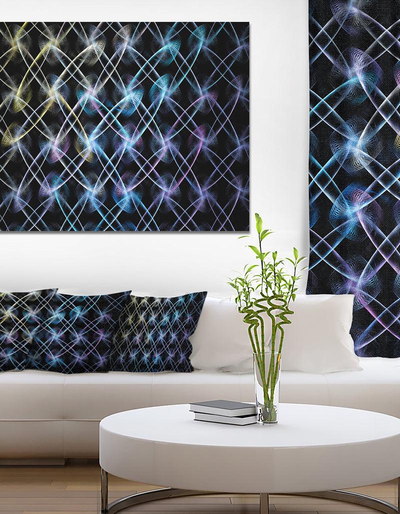 designq Blue Unusual Fractal Metal Grill - Abstract Canvas Wall Art