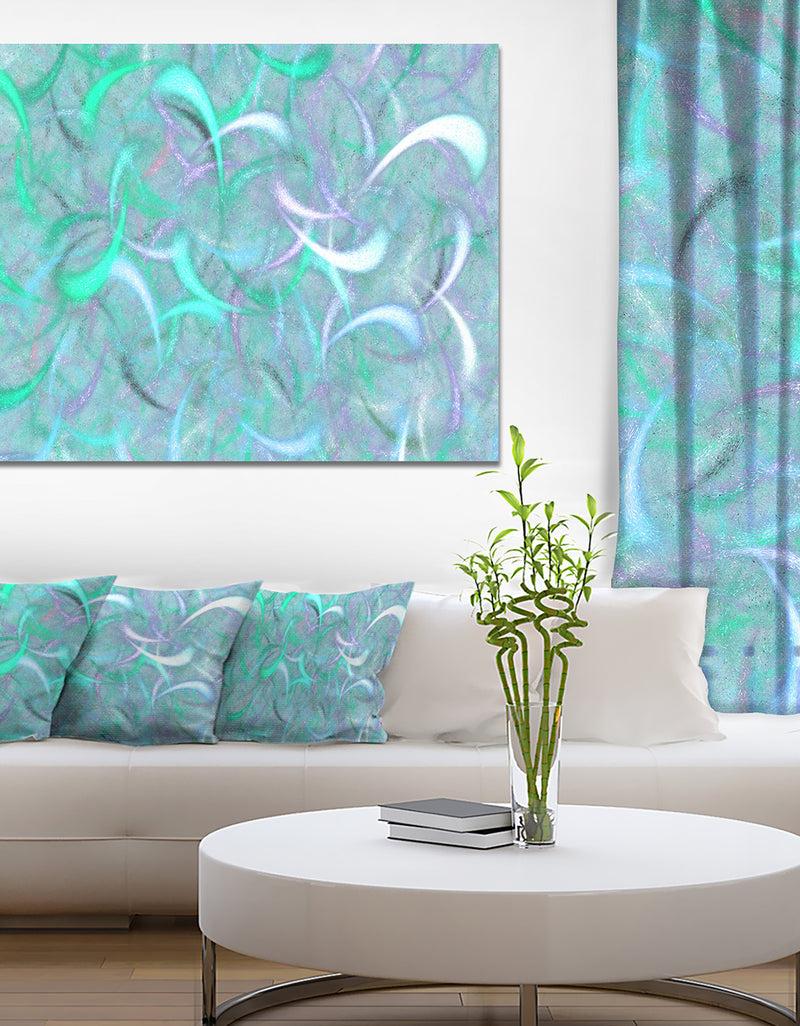 designq Blue Watercolor Fractal Pattern'Large Abstract Canvas Art Print