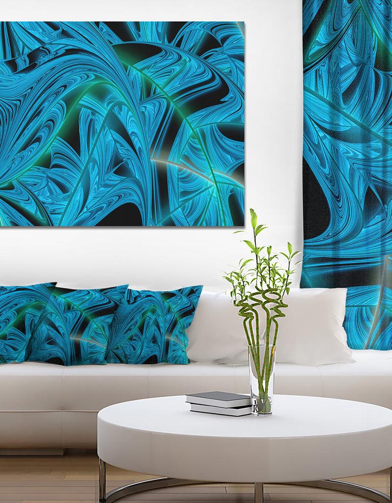 designq Blue Winter Fractal Pattern - Large Art on Canvas
