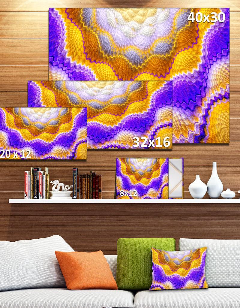 Designq Blue Yellow Snake Skin Flower'Extra Large Abstract Canvas Art Print