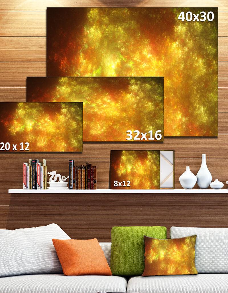 Designq Blur Golden Sky With Stars'Extra Large Abstract Canvas Art Print