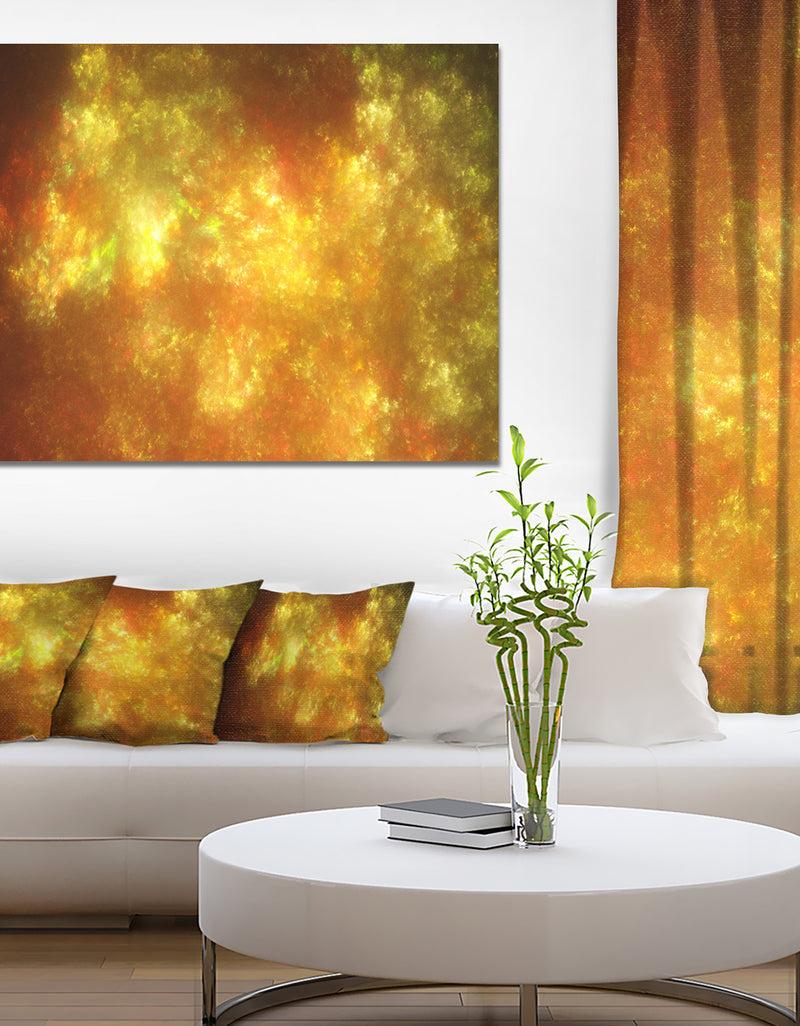 designq Blur Golden Sky with Stars'Extra Large Abstract Canvas Art Print