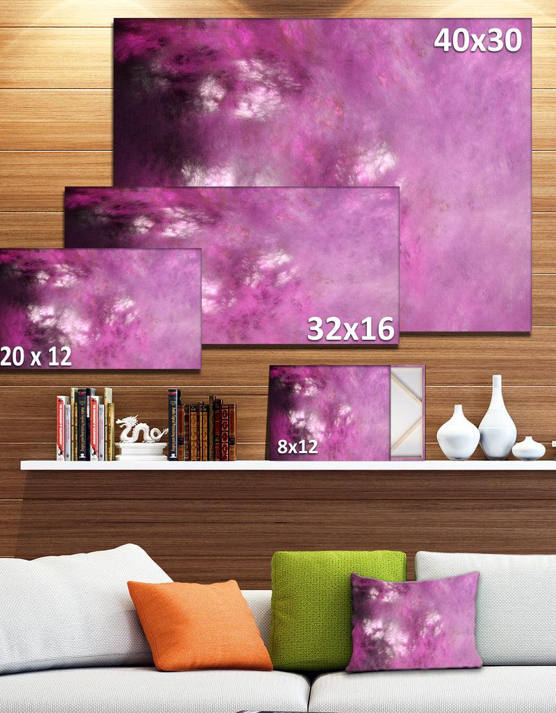 Designq Blur Pink Sky With Stars'Extra Large Abstract Canvas Art Print