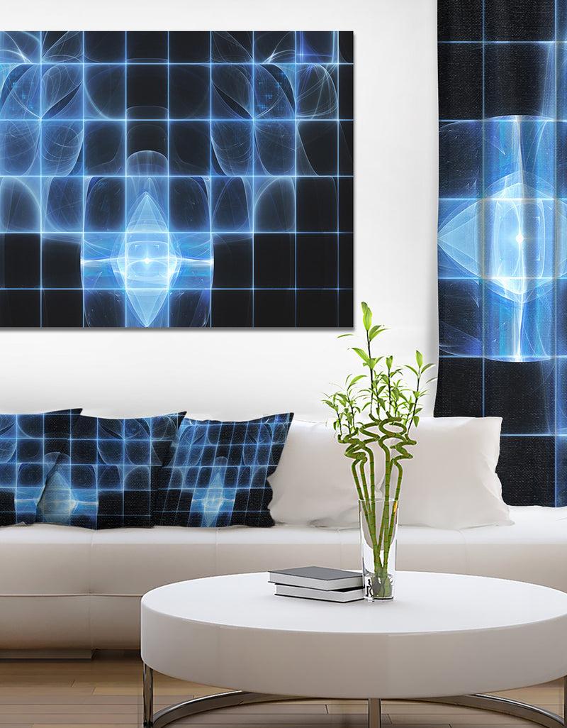 designq Bright Blue Bat on Radar Screen - Abstract Wall Art on Canvas