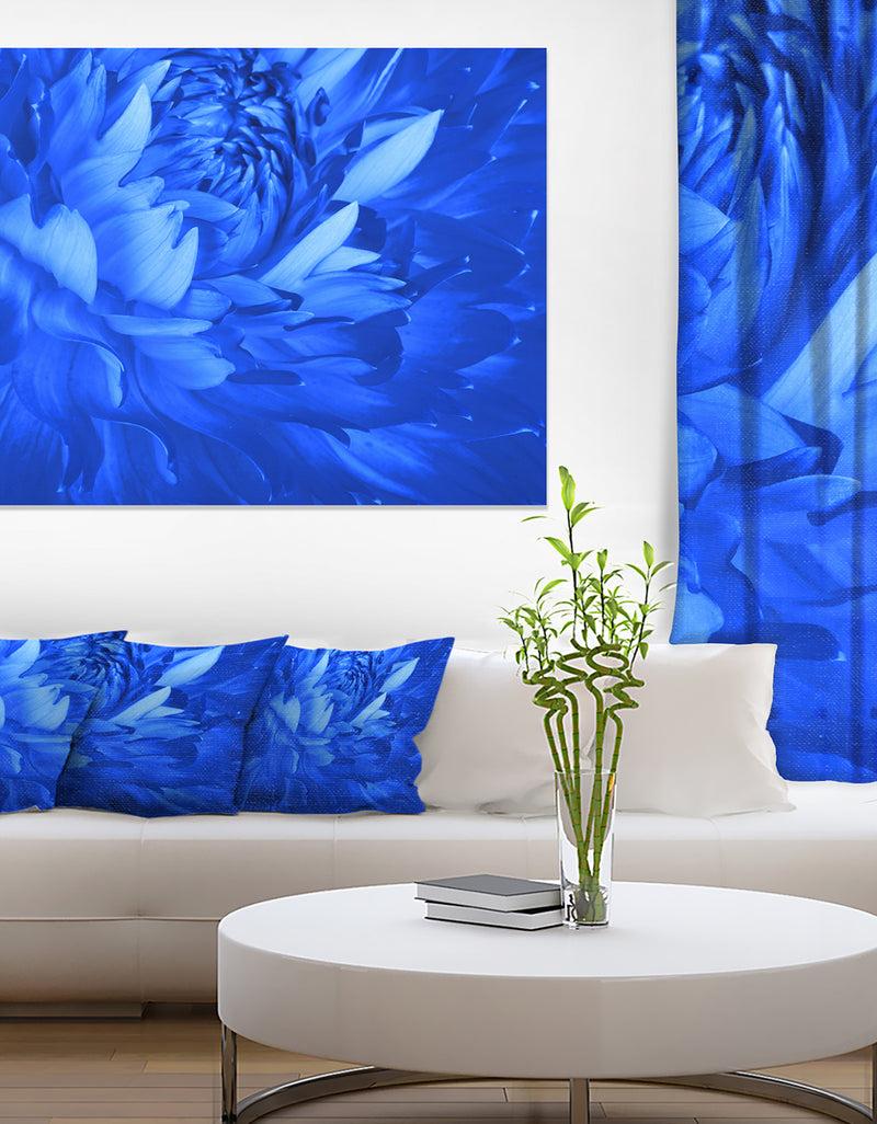 designq Bright Blue Flower Petals - Modern Floral Canvas Wall Art
