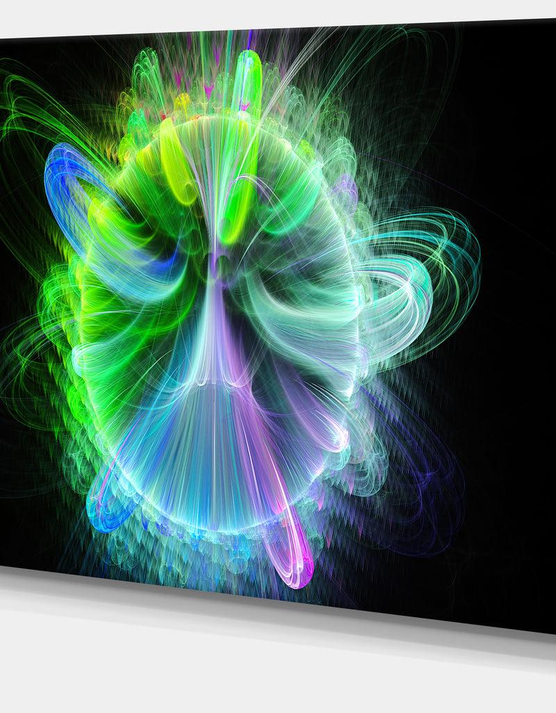 Designq Bright Blue Fractal Vortices Of Energy - Modern Floral Art