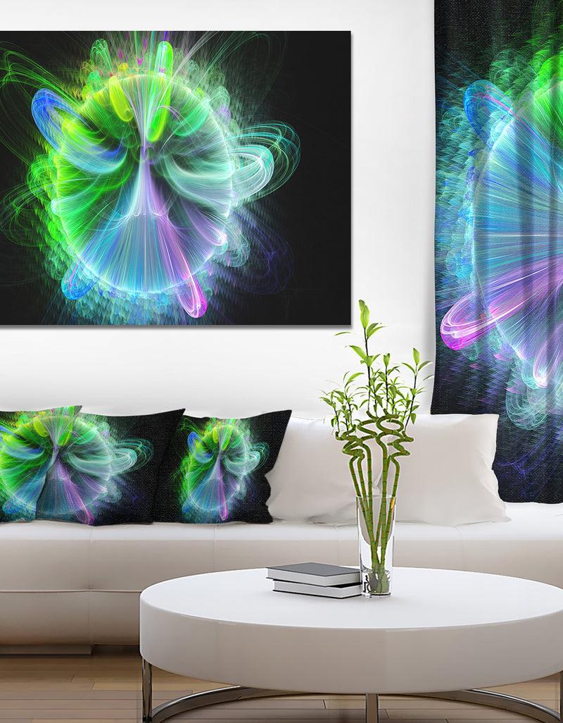 designq Bright Blue Fractal Vortices of Energy - Modern Floral Art