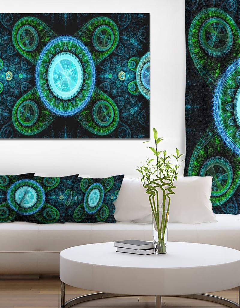 designq Bright Blue Psychedelic Relaxing Art - Extra Large Canvas Art Print