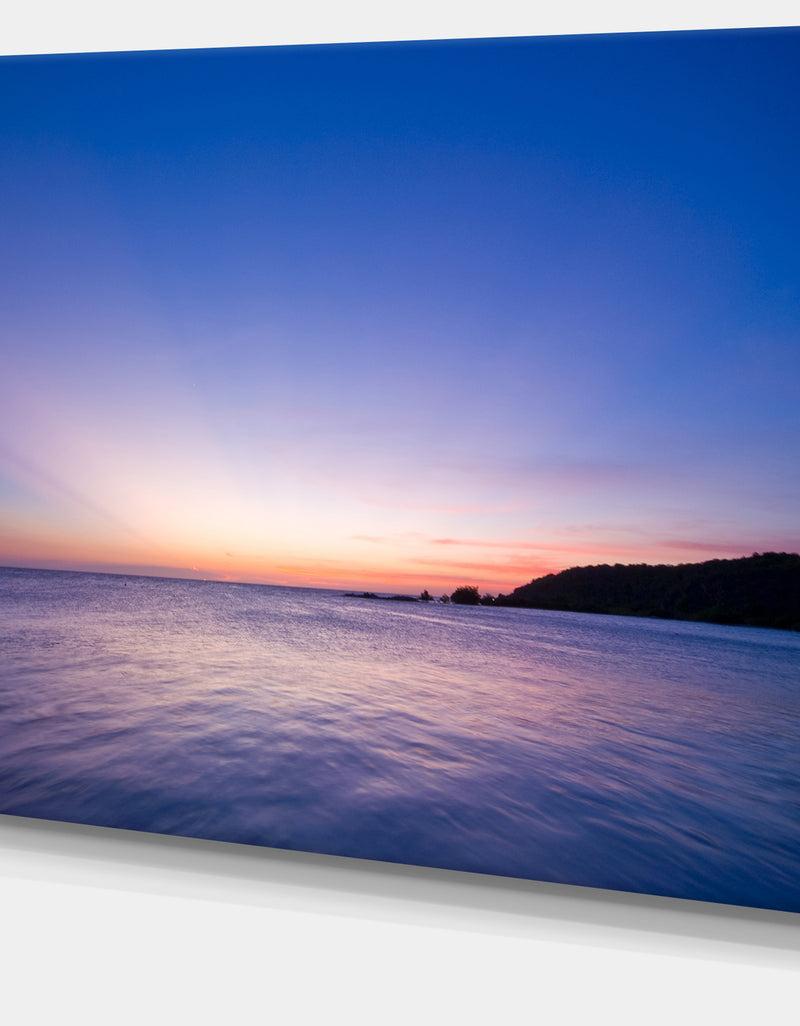 Designq Bright Blue Sky And Waters At Sunset - Large Seashore Canvas Print