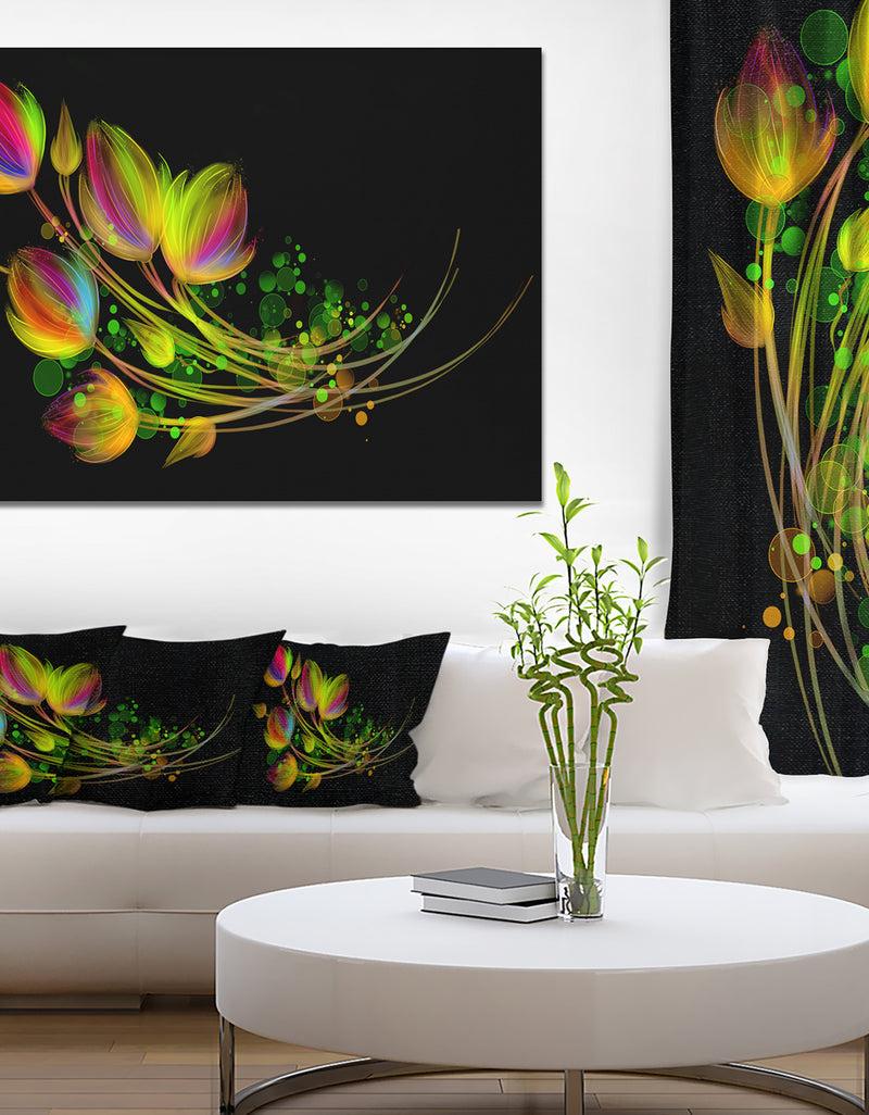 designq Bright Bouquet - Digital Art Floral Canvas Print