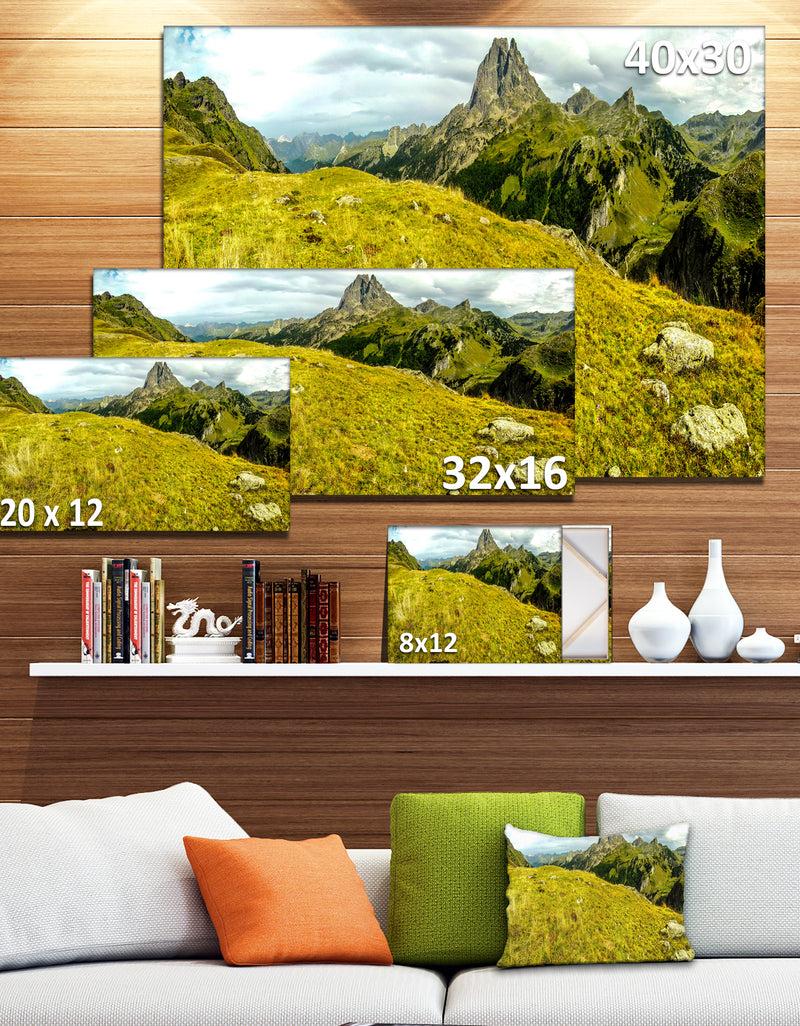 Designq Bright Green Mountain Panorama - Landscape Canvas Wall Artwork