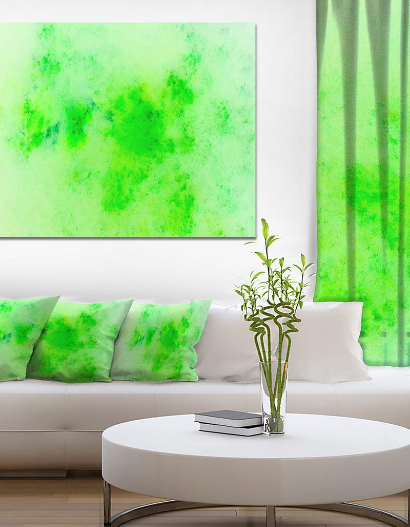 designq Bright Green Starry Fractal Sky - Abstract Artwork on Canvas