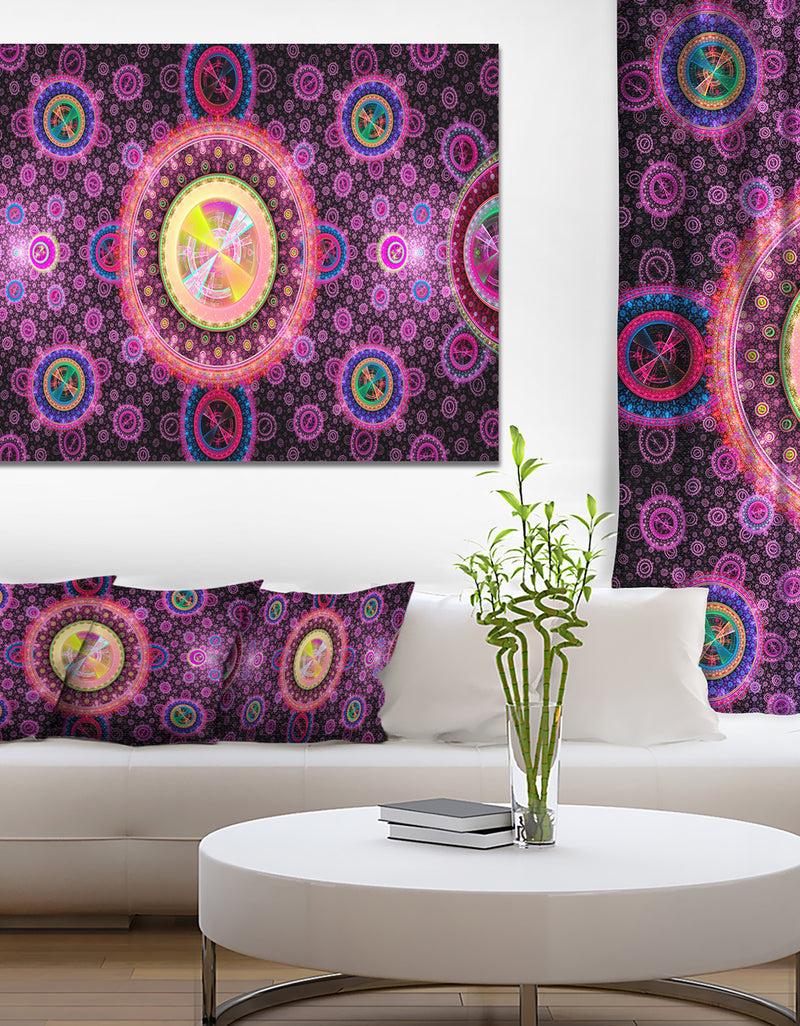 designq Bright Pink Psychedelic Relaxing Art - Extra Large Canvas Art Print