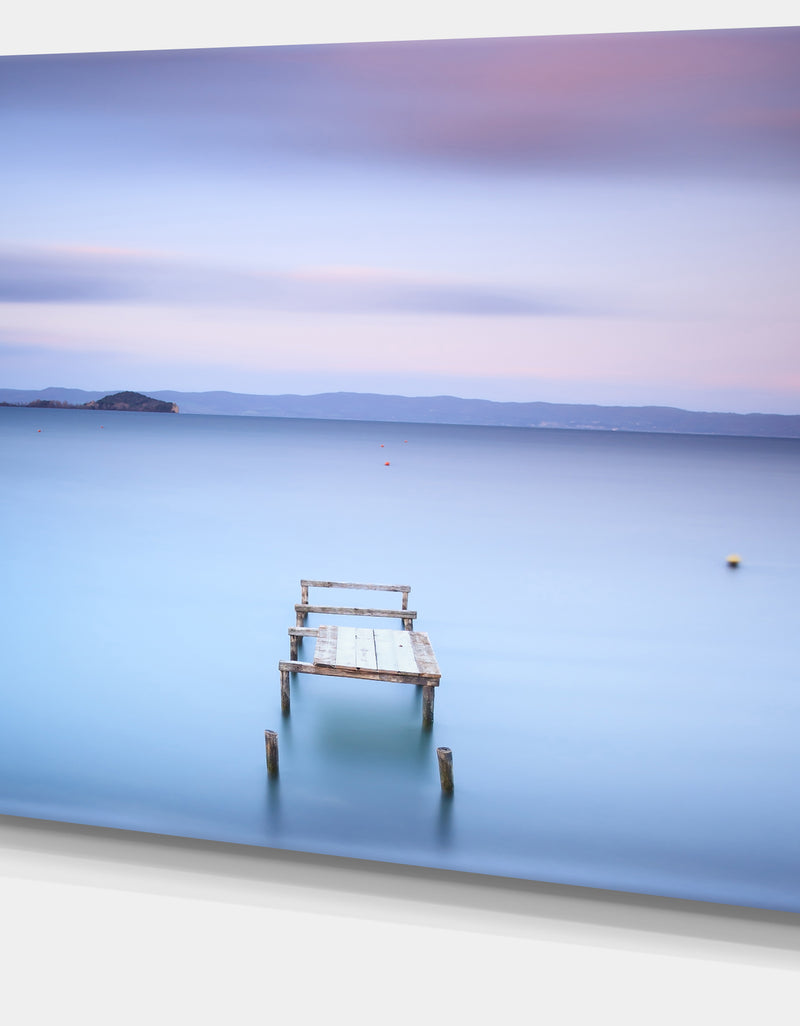 Designq Bright Purple Sky - Seascape Photo Canvas Print