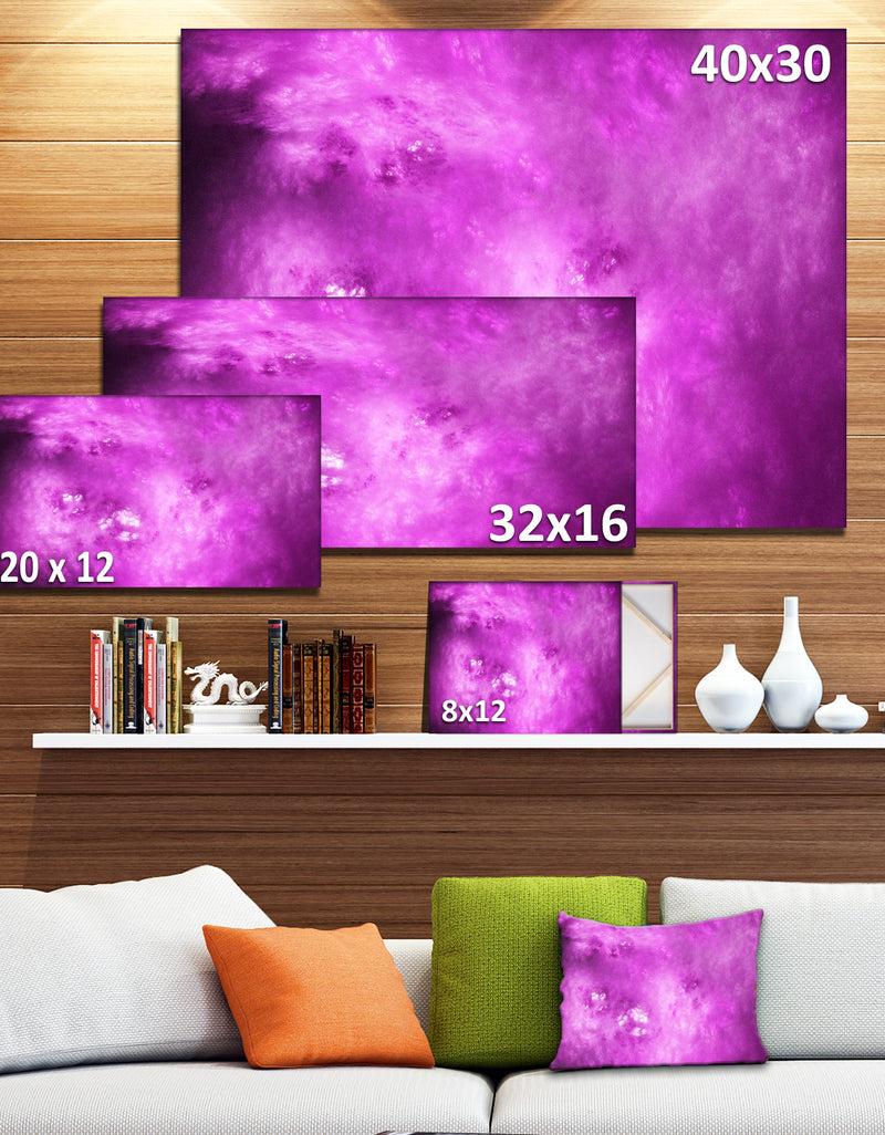 Designq Bright Purple Sky With Stars'Extra Large Abstract Canvas Art Print