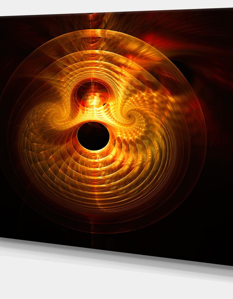 Designq Bright Yellow Magical Lights - Extra Large Abstract Canvas Art Print