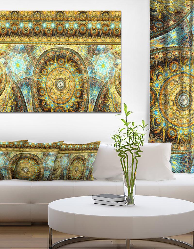 designq Brown Extraterrestrial Life Cells - Extra Large Floral Wall Art on Canvas