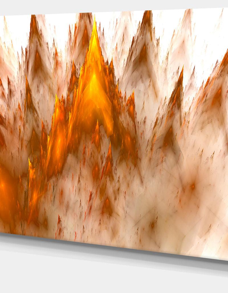 Designq Brown Fractal Crystals Design - Extra Large Abstract Canvas Art Print