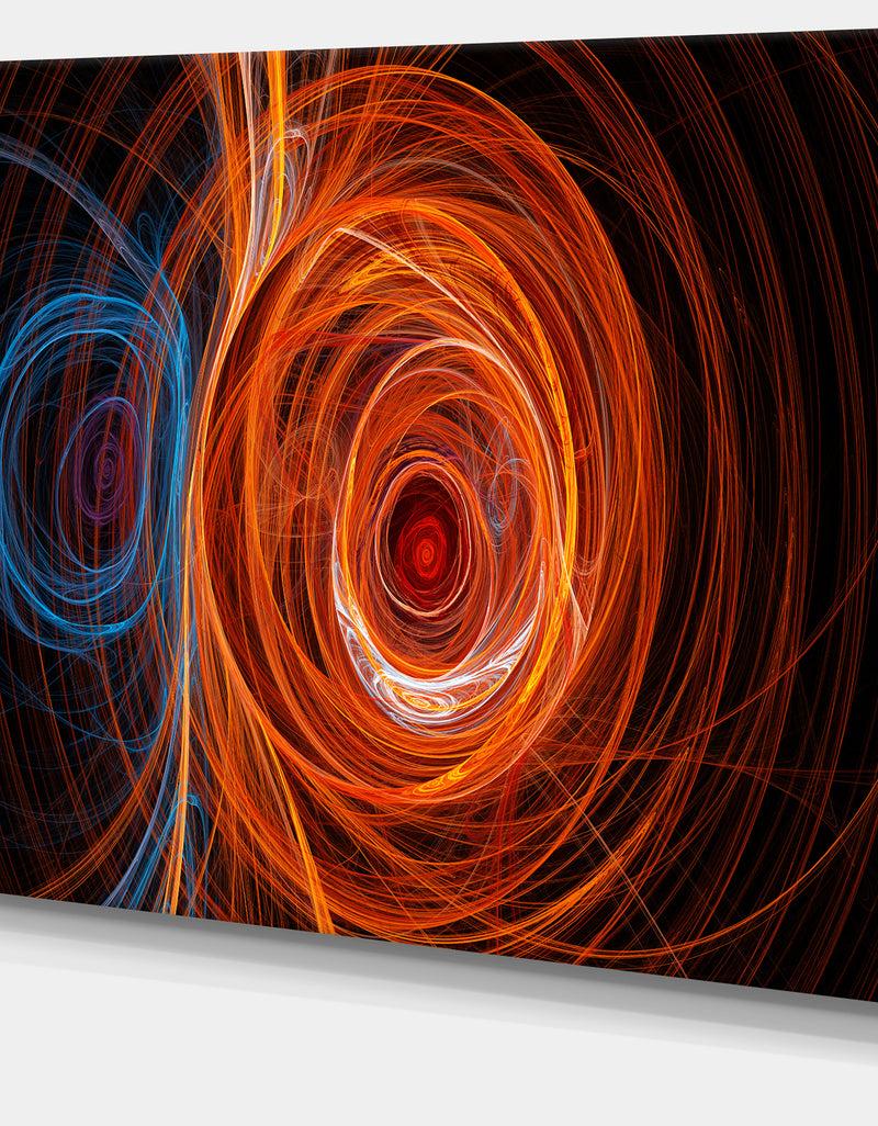 Designq Brown Large Fractal Circles - Large Wall Art On Canvas