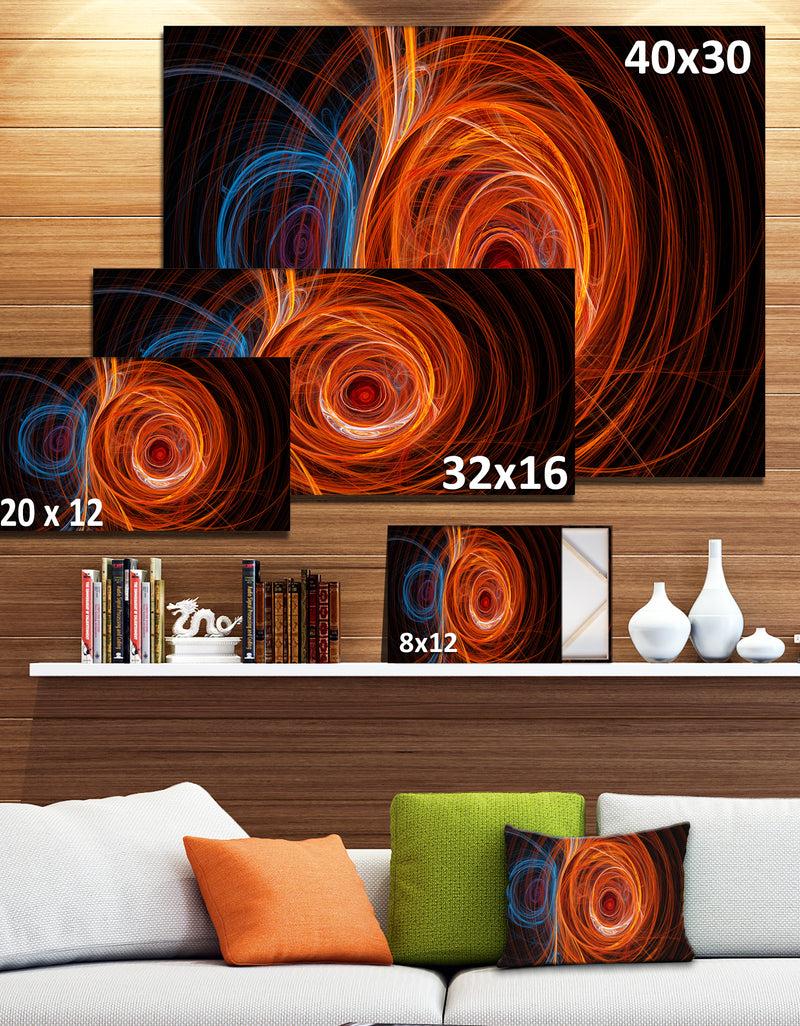 Designq Brown Large Fractal Circles - Large Wall Art On Canvas
