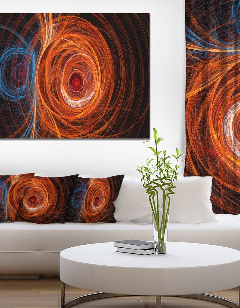 designq Brown Large Fractal Circles - Large Wall Art on Canvas