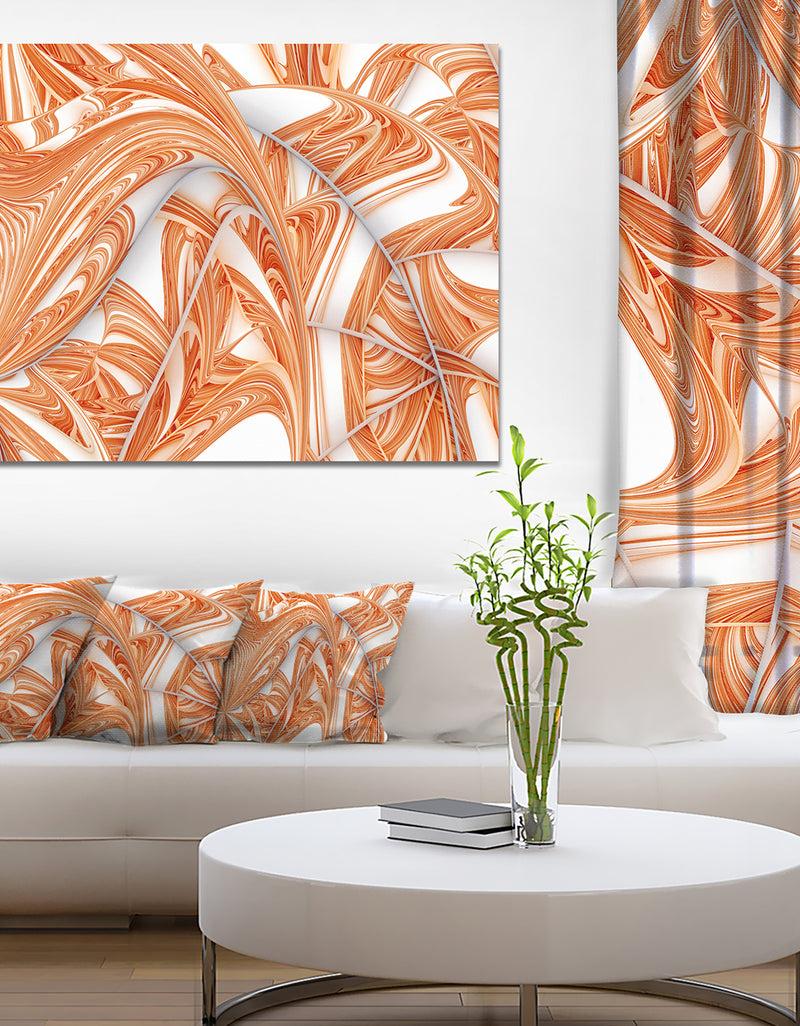 designq Brown Winter Fractal Pattern'Large Abstract Canvas Art Print