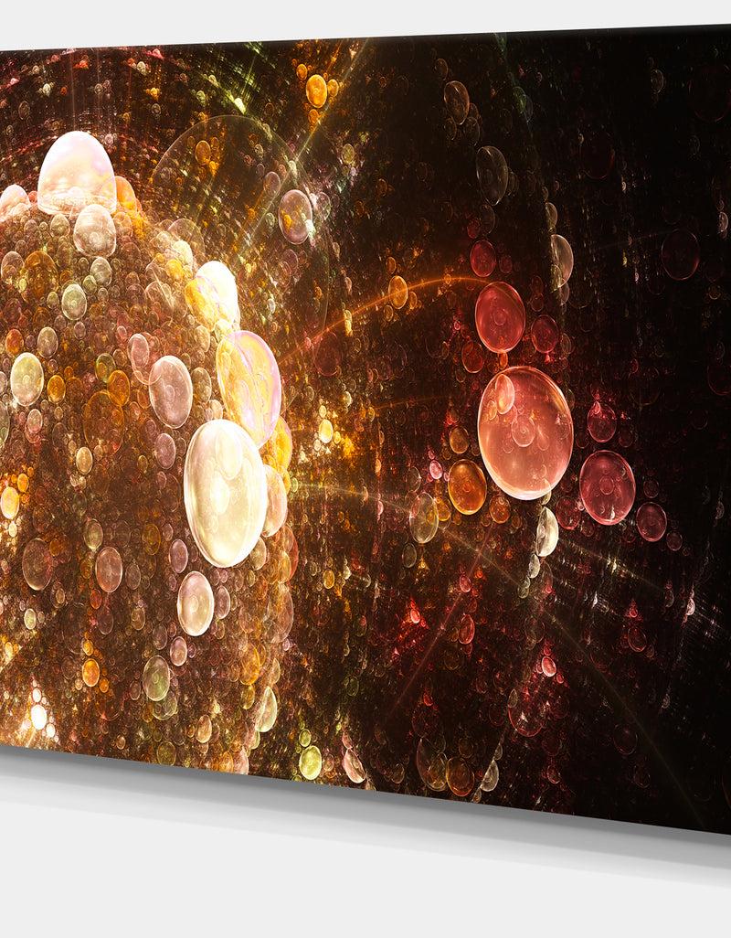 Designq Brown World Bubbles Water Drops - Extra Large Floral Canvas Art Print