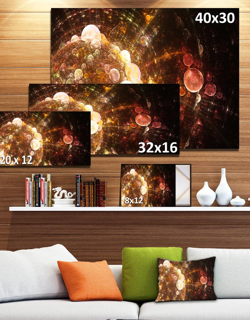 Designq Brown World Bubbles Water Drops - Extra Large Floral Canvas Art Print
