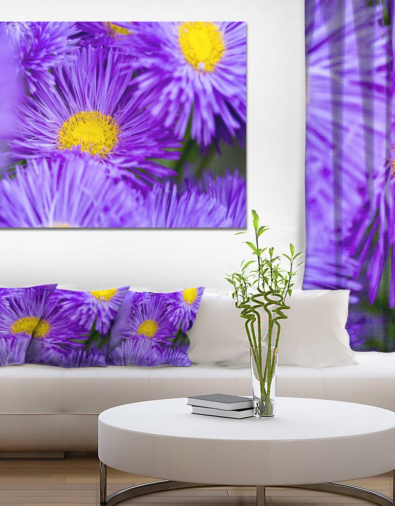 designq Bunch of Large Violet Flowers - Large Flower Canvas Wall Art