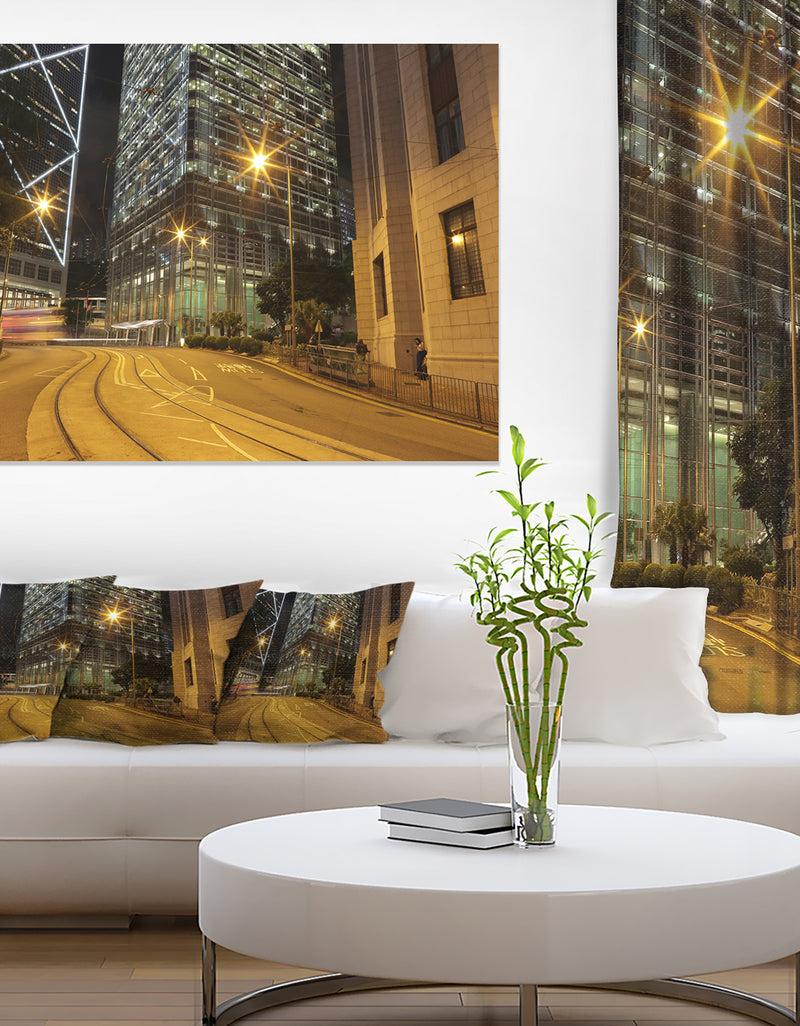designq Busy Traffic and City at Night - Cityscape Artwork Canvas